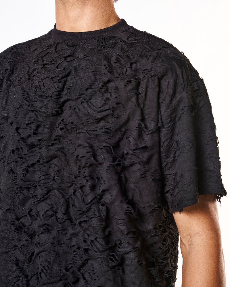 Black Torn Oversized T-shirt