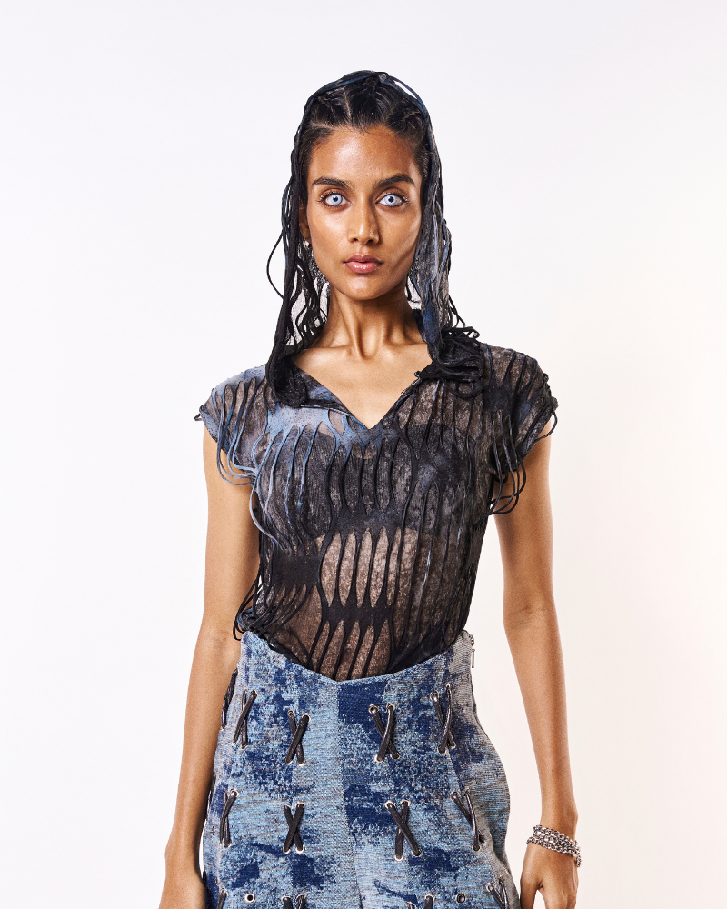 Cap Sleeve See Through Hoodie