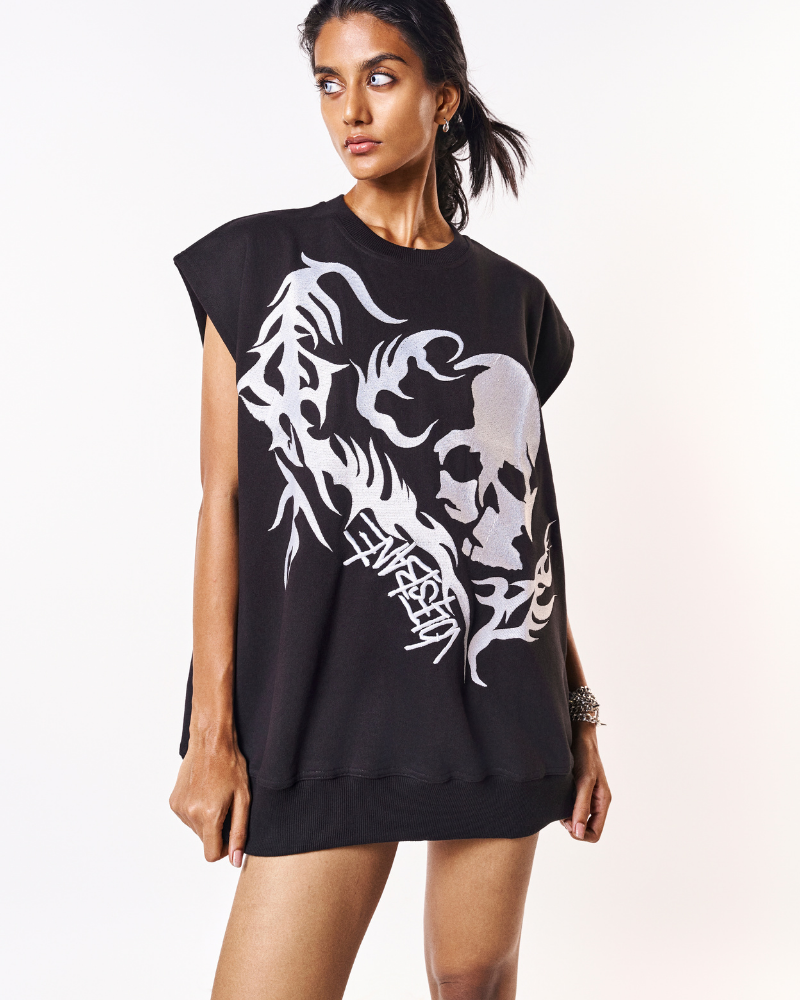 Skull Knit Sweatshirt
