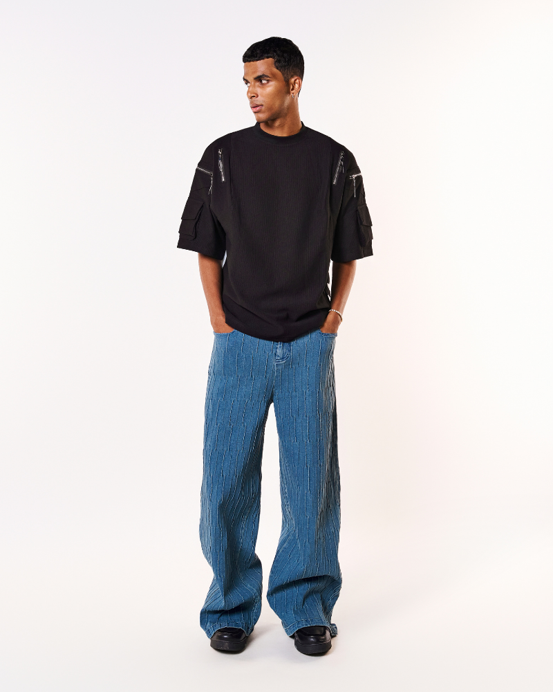 Oversized Knotted Denim Jeans