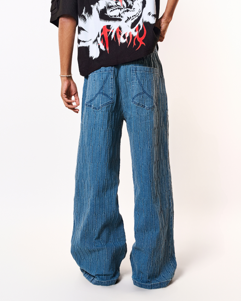 Oversized Knotted Denim Jeans
