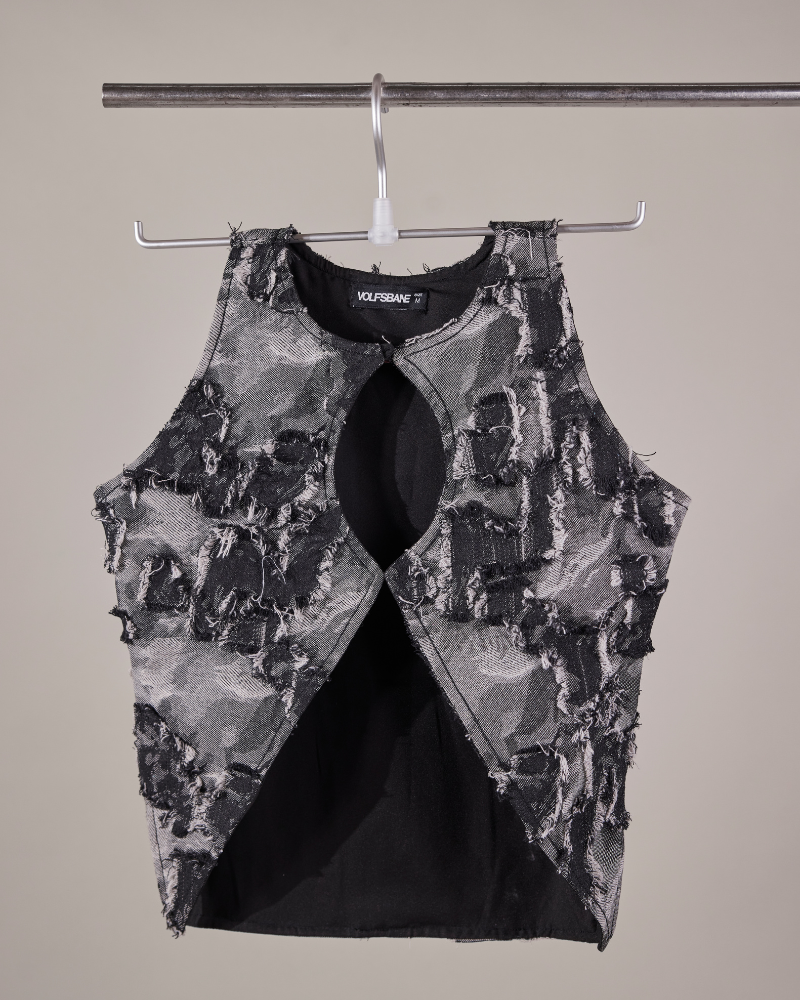 Keyhole Raw Denim Vest