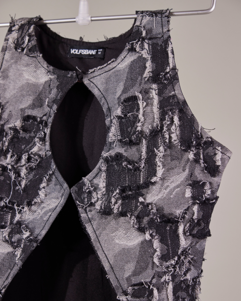 Keyhole Raw Denim Vest
