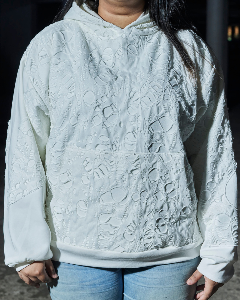 Product front view of Bite Me oversized hoodie – Volfsbane unisex streetwear India