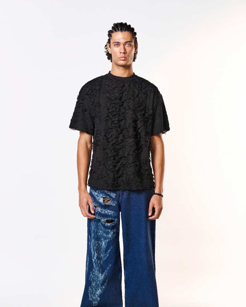 Black Torn Oversized T-shirt
