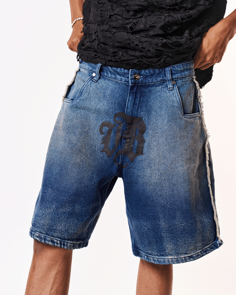 DIRTY LONG SHORTS [BAGGY DENIM]
