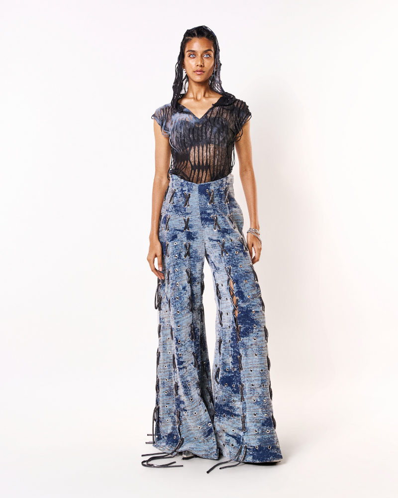 Drawstring Denim Pants [Wide Leg]