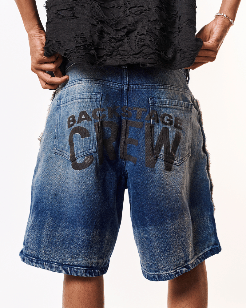 DIRTY LONG SHORTS [BAGGY DENIM]