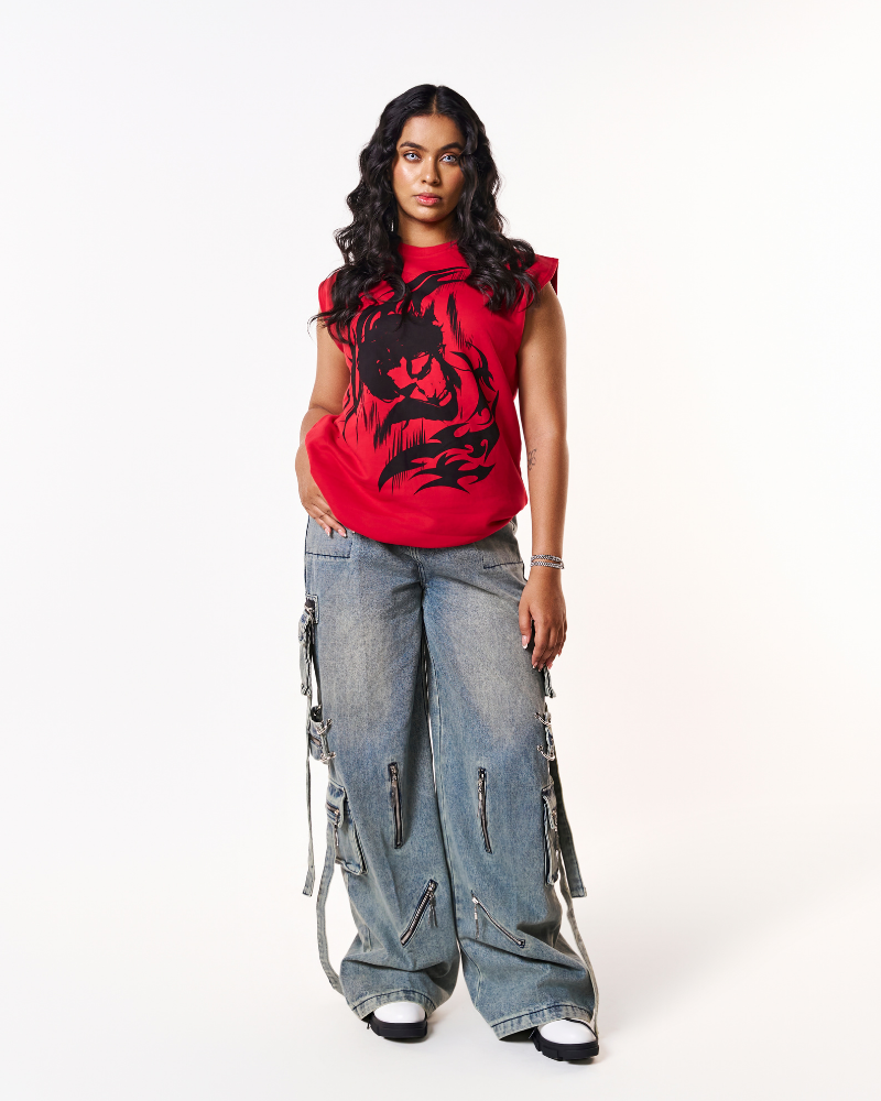 Phantom Oversized Sweatshirt- Red
