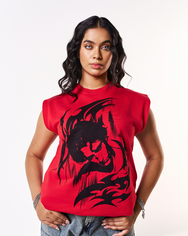 Phantom Oversized Sweatshirt- Red