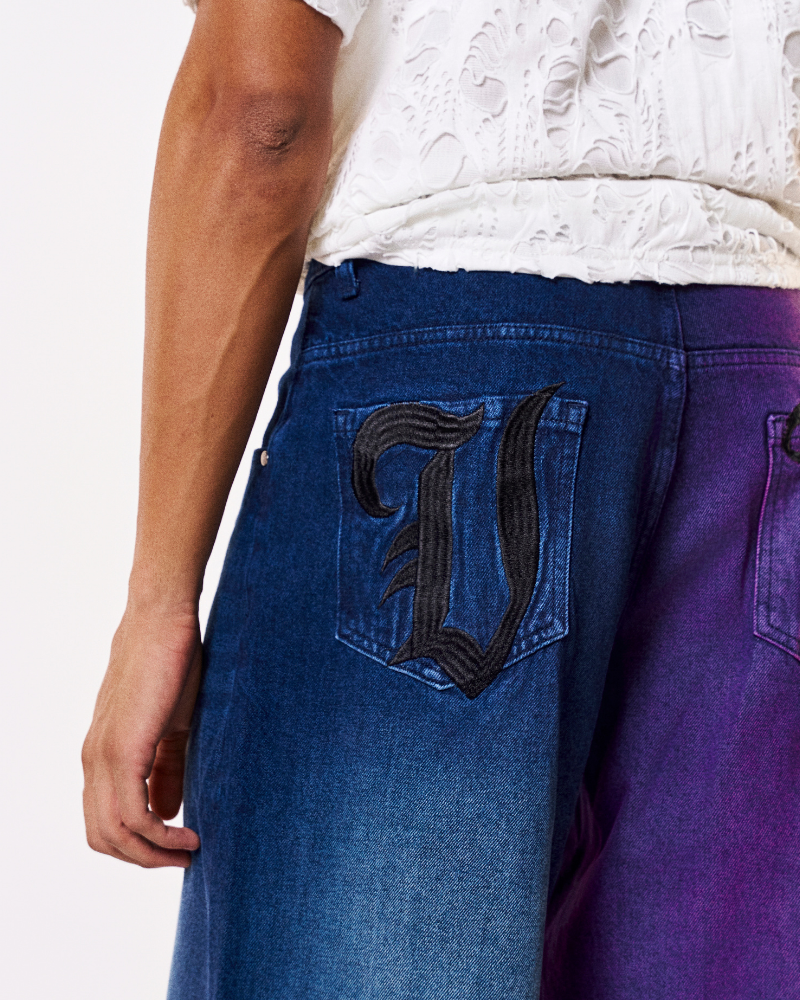 'HALF & HALF' DENIM JEANS [BAGGY FIT]