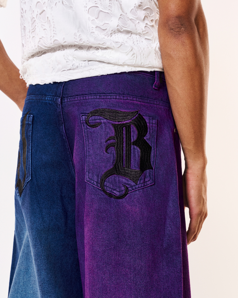'HALF & HALF' DENIM JEANS [BAGGY FIT]