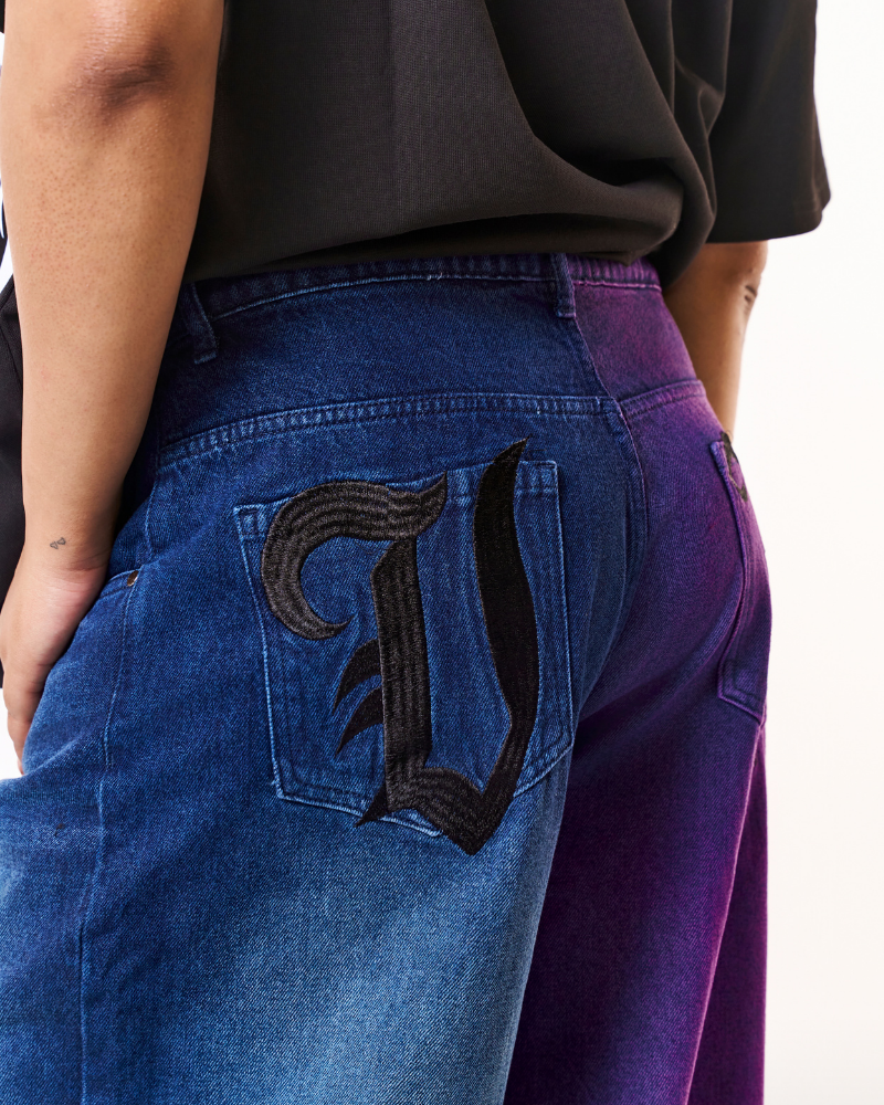 'HALF & HALF' DENIM JEANS [BAGGY FIT]