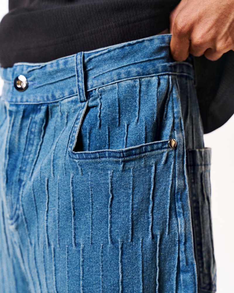 Oversized Knotted Denim Jeans