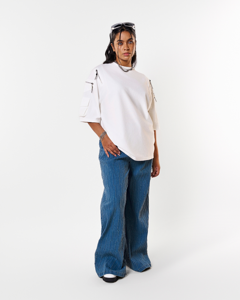Oversized Knotted Denim Jeans