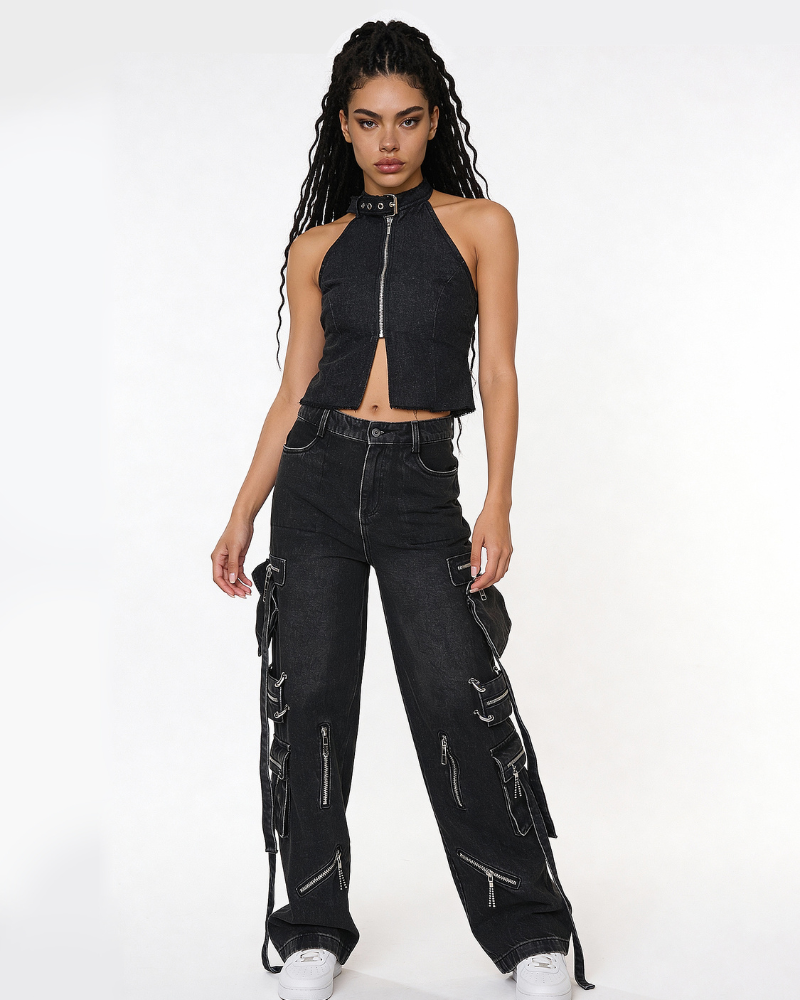 ECLIPSE BLACK DENIM CORSET