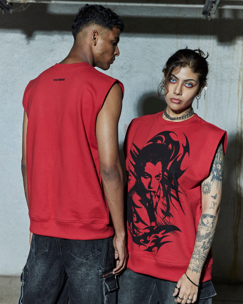 Phantom Oversized Red Vest - [Unisex]