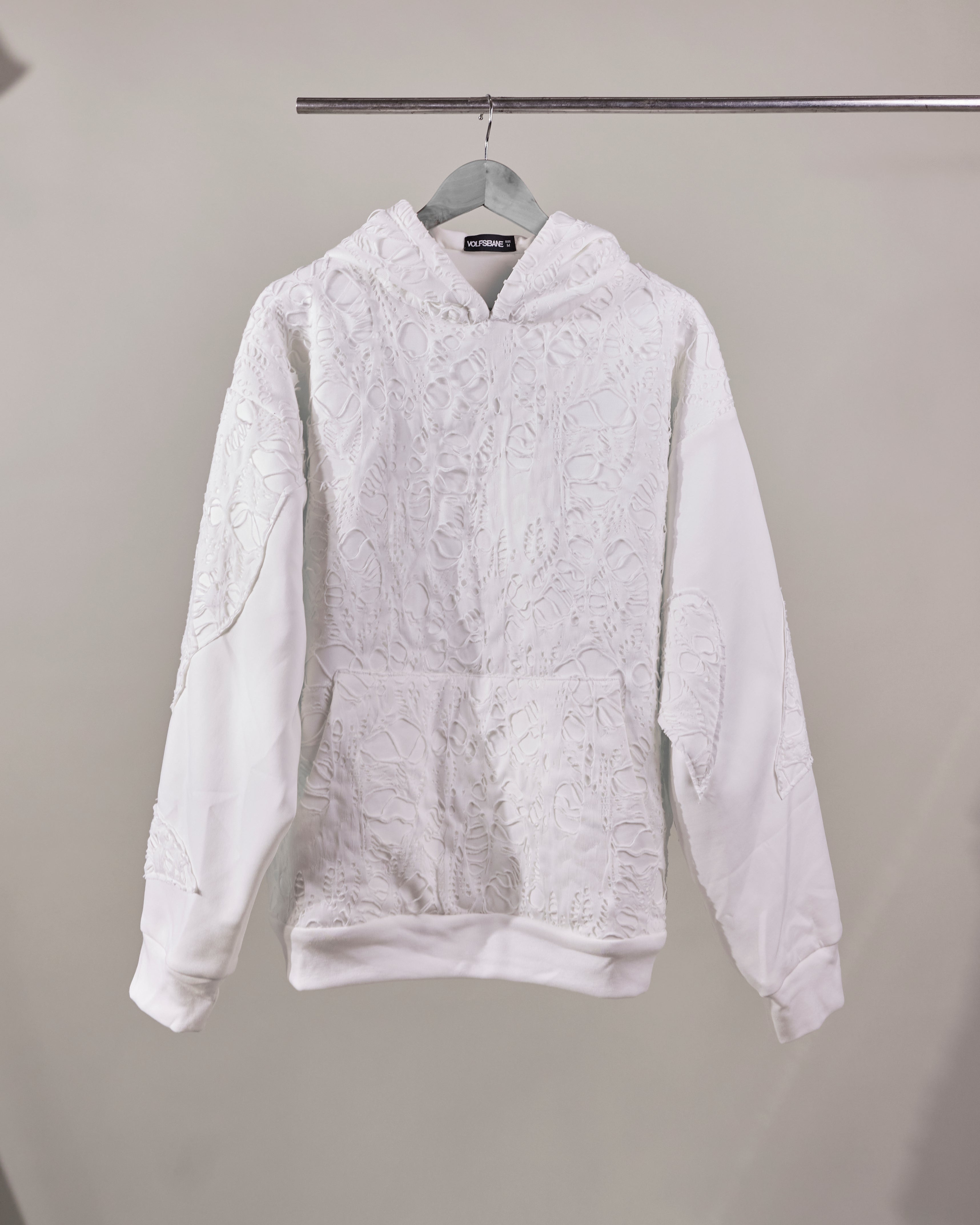 Alternate front view of Bite Me oversized hoodie – Volfsbane edgy streetwear India.
