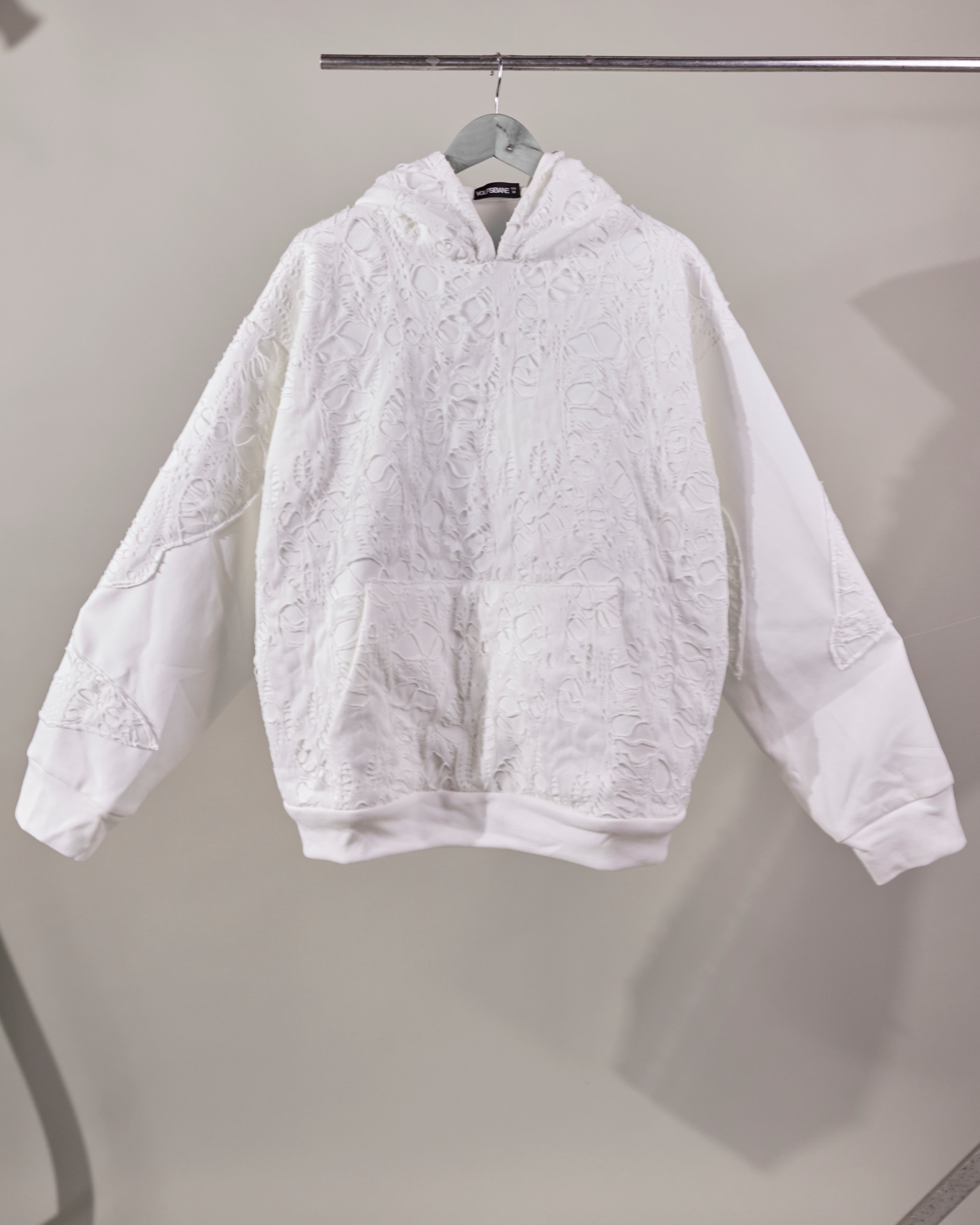 Front product view of Bite Me oversized hoodie – Volfsbane unisex streetwear India
